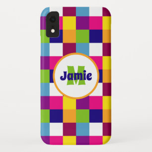Personalized Colourful Squares or Blocks Pattern iPhone XR Case