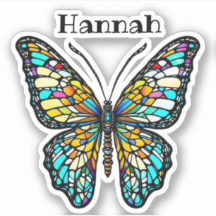 Personalized Colourful Stained Glass Butterfly