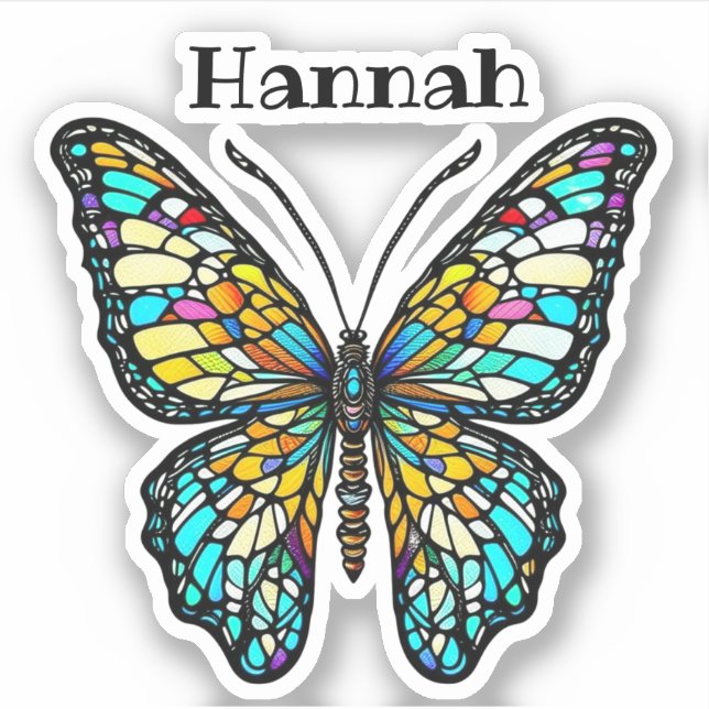 Personalized Colourful Stained Glass Butterfly (Front)
