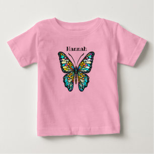 Personalized Colourful Stained Glass Butterfly Baby T-Shirt