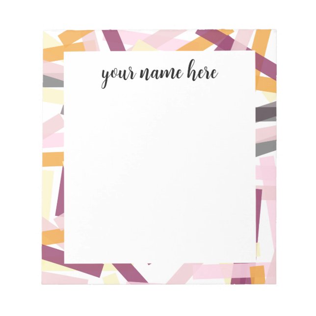 Personalized Colourful Stripes Notepad (Front)