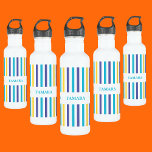 Personalized Colourful Stripes Pattern 710 Ml Water Bottle<br><div class="desc">Personalized Colourful Stripes Pattern stainless steel water bottle. Customize it with your name for a chic girly unique look.</div>