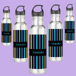 Personalized Colourful Stripes Pattern 710 Ml Water Bottle<br><div class="desc">Personalized Colourful Stripes Pattern stainless steel water bottle. Customize it with your name for a chic girly unique look.</div>