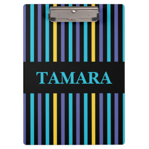 Personalized Colourful Stripes Pattern Clipboard