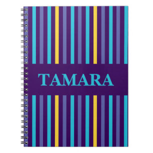 Personalized Colourful Stripes Pattern Notebook