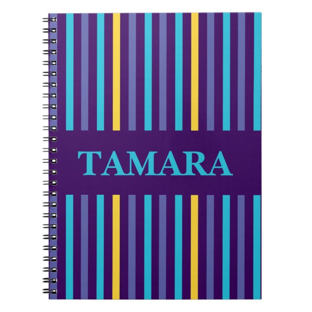 Personalized Colourful Stripes Pattern Notebook (Front)