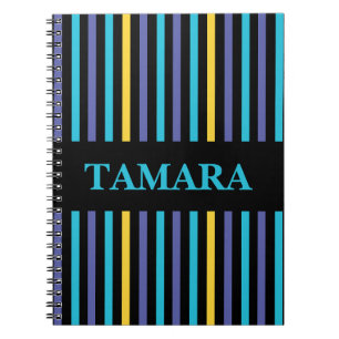 Personalized Colourful Stripes Pattern Notebook