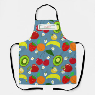 Personalized colourful summer fruit pattern apron 