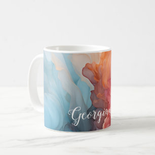 Personalized Colourful Sunset on Sea Alcohol Ink Coffee Mug
