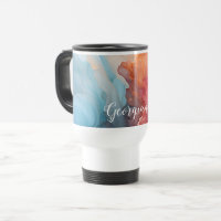 Personalized Colourful Sunset on Sea Alcohol Ink