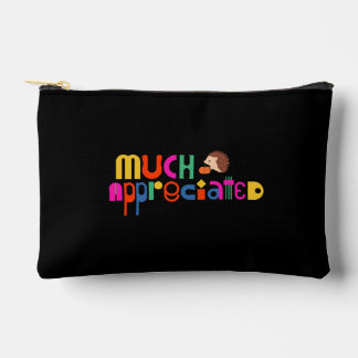 Personalized Colourful Thank you theme on black Accessory Pouch