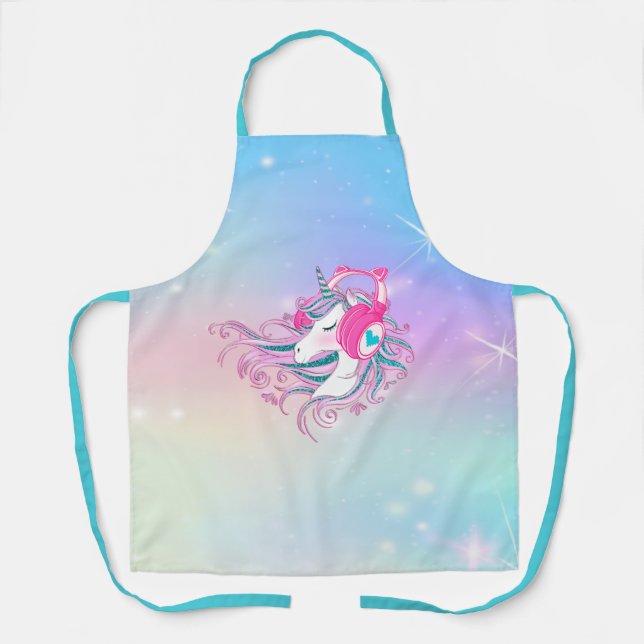 Personalized Colourful Unicorn Cute Apron (Front)