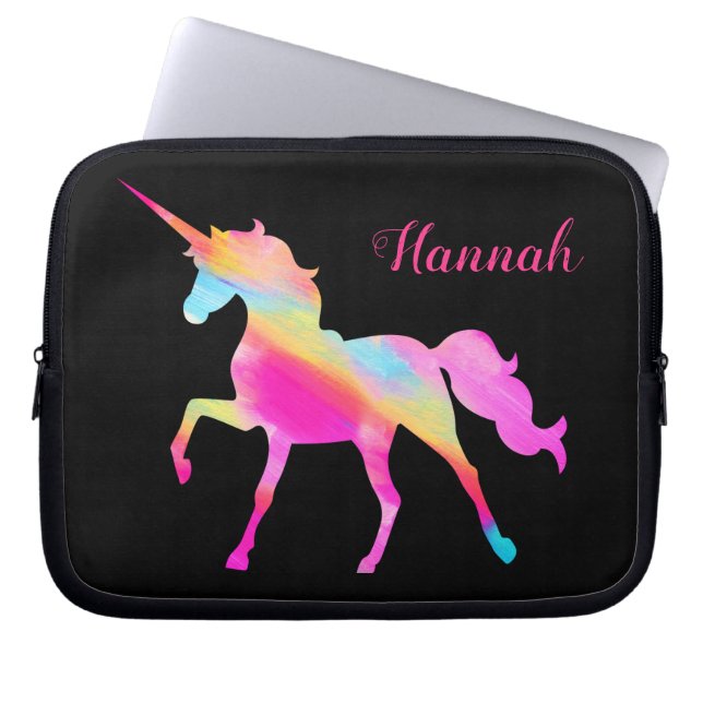 Personalized Colourful Unicorn  Laptop Sleeve (Front)