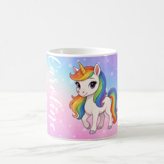 Personalized Colourful unicorn magic  Coffee Mug (Center)