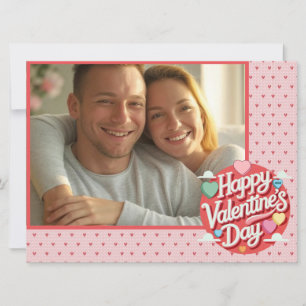 Personalized Colourful Valentine's day heart  Holiday Card