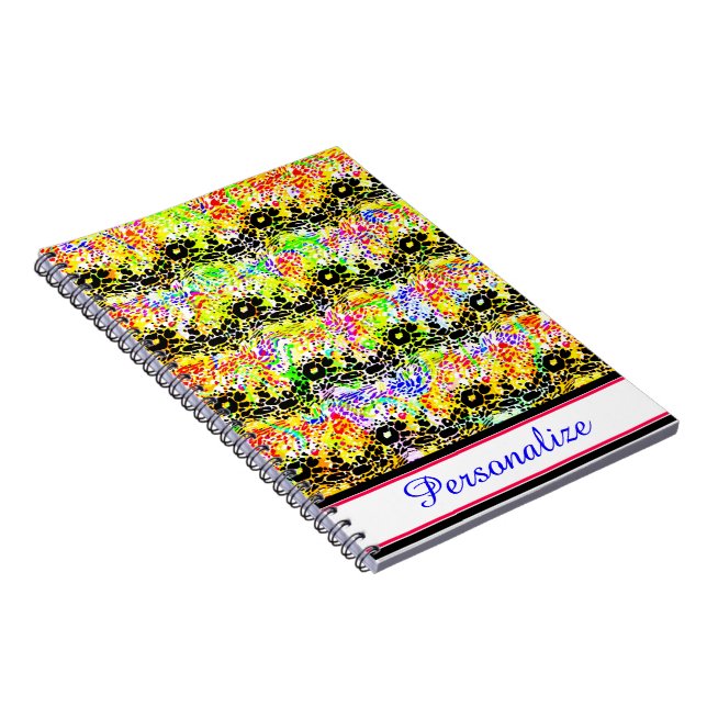 Personalized Colourful wave Notebook (Right Side)