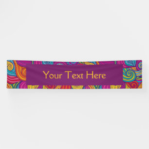 Personalized Colourful Wavy Stripe Swirls Pattern Banner