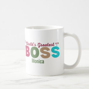 Personalized Colourful World's Best Boss Mug