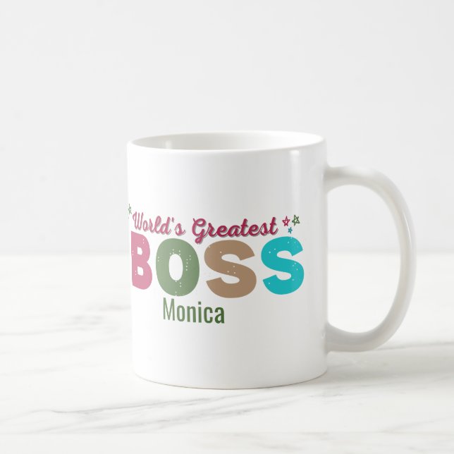 Personalized Colourful World's Best Boss Mug (Right)