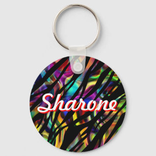 Personalized Colourful Zebra Design Keychain