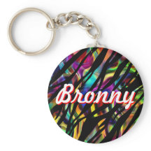 Personalized Colourful Zebra Design Keychain