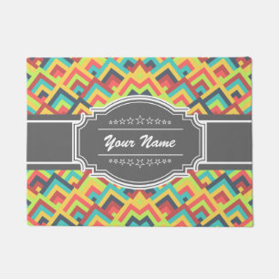Personalized Colourful Zigzag Chevron N1 Doormat