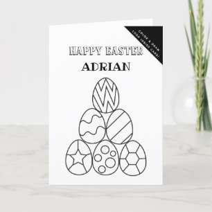 Personalized Colouring & Drawing Easter Activity Holiday Card