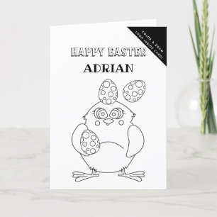Personalized Colouring & Drawing Easter Activity Holiday Card