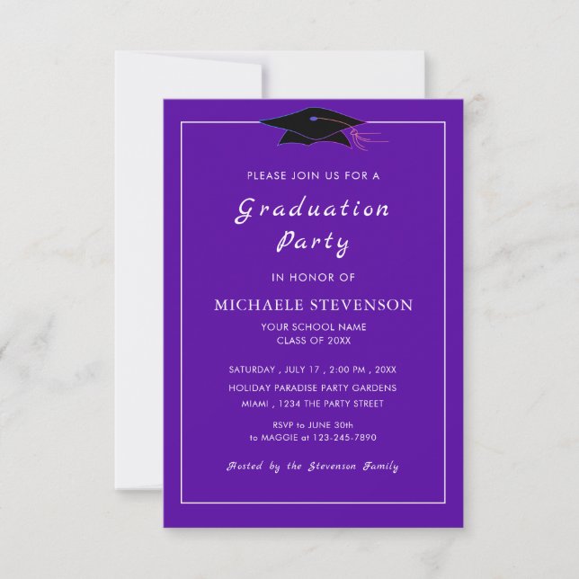 Personalized Colours and Font Graduation Invitatio Invitation (Front)