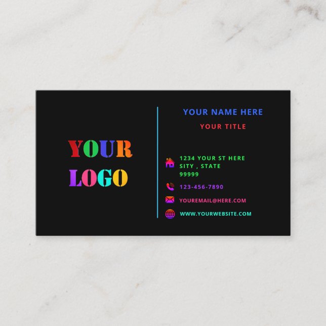 Personalized Colours Your Business Card with Logo (Front)