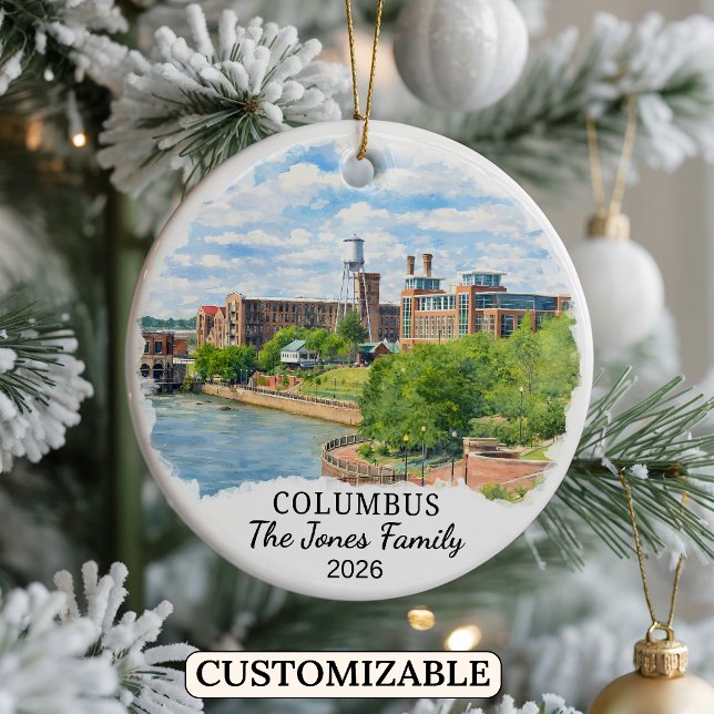 Personalized Columbus Ornament, Custom Georgia Ceramic Ornament (Creator Uploaded)