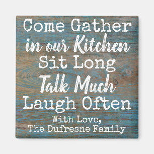 Personalized "Come Gather" Kitchen Magnet