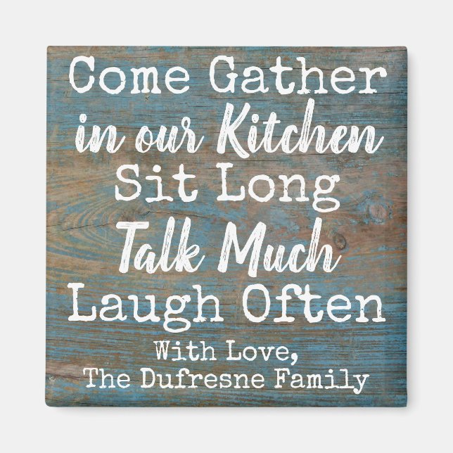 Personalized "Come Gather" Kitchen Magnet (Front)