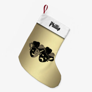 Personalized Comedy Tragedy Theatre Masks Small Christmas Stocking