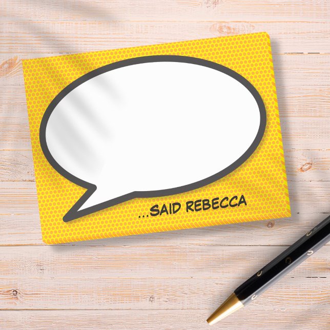 Personalized Comic Book Pop Art Speech Bubble Post-it Notes (Creator Uploaded)