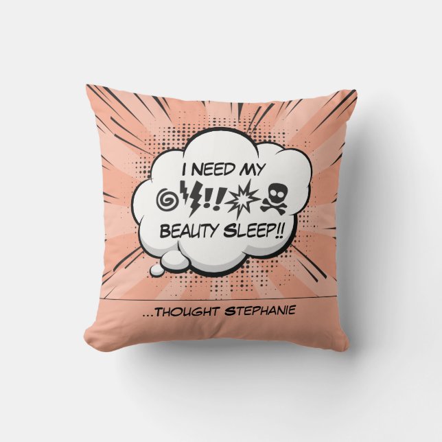 Personalized Comic Book Style Throw Pillow (Front)