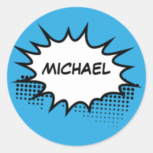 Personalized Comic Classic Round Sticker