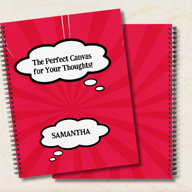 Personalized Comic Notebook | Red Pop Art Journal (Creator Uploaded)