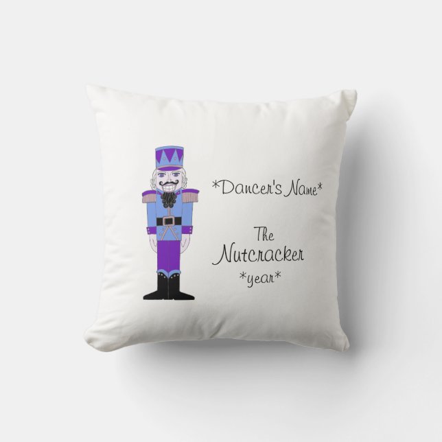 Personalized Commemorative Nutcracker Throw Pillow (Front)