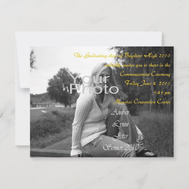 Personalized commencement graduation Invite (Front)