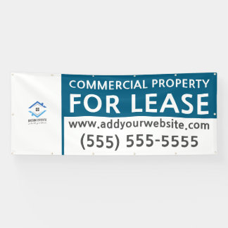 Personalized Commercial Property For Lease Blue Banner