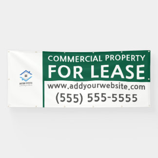 Personalized Commercial Property For Lease Green Banner