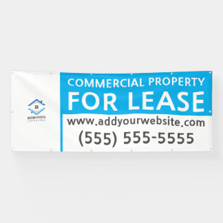 Personalized Commercial Property or Lease Sky Blue Banner