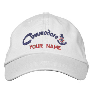 Personalized Commodore Lifesaver Anchor Your Name Embroidered Hat