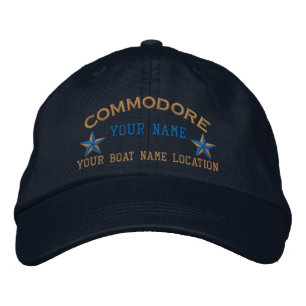 Personalized Commodore Stars Ball Cap Embroidery