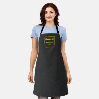 Personalized Company Black Modern Custom Business Apron