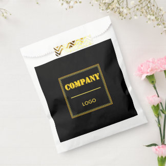 Personalized Company Black Modern Custom Business Favour Bag