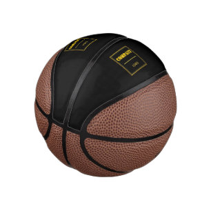 Personalized Company Black Modern Custom Business Mini Basketball
