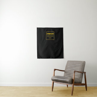 Personalized Company Black Modern Custom Business Tapestry