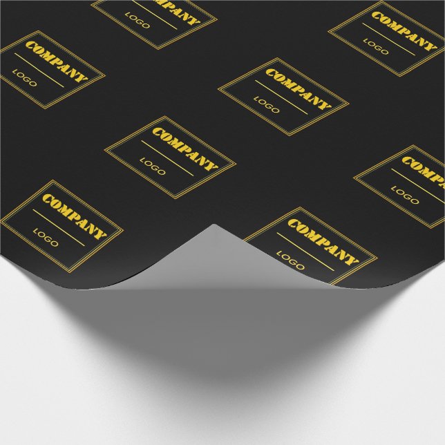 Personalized Company Black Modern Custom Business Wrapping Paper (Corner)